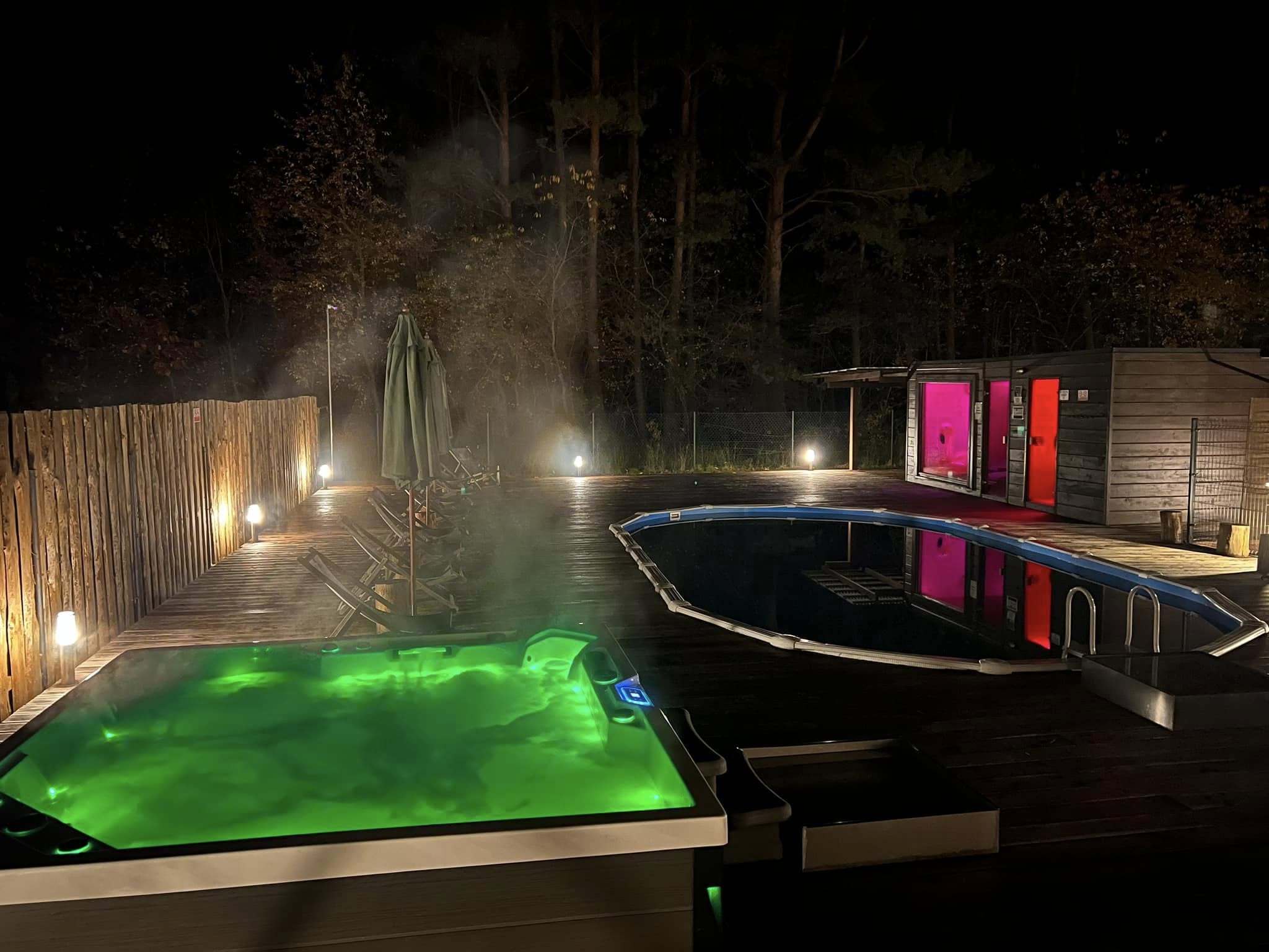 Jacuzzi z widokiem na las